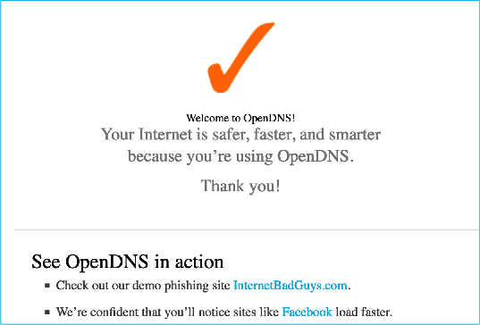 Welcome to OpenDNS webpage