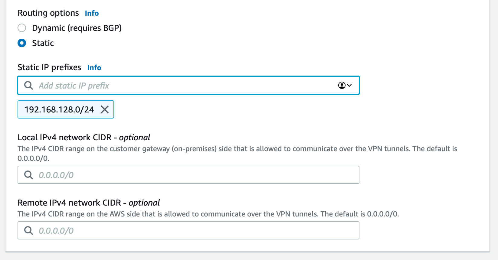 Routing options