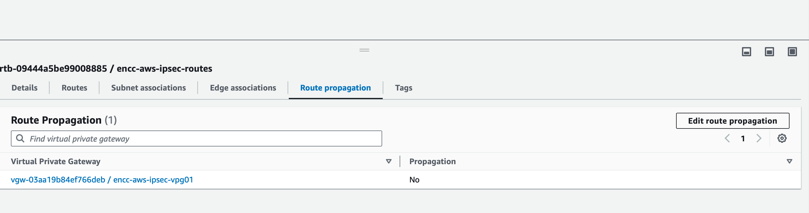 Route propagation defaults