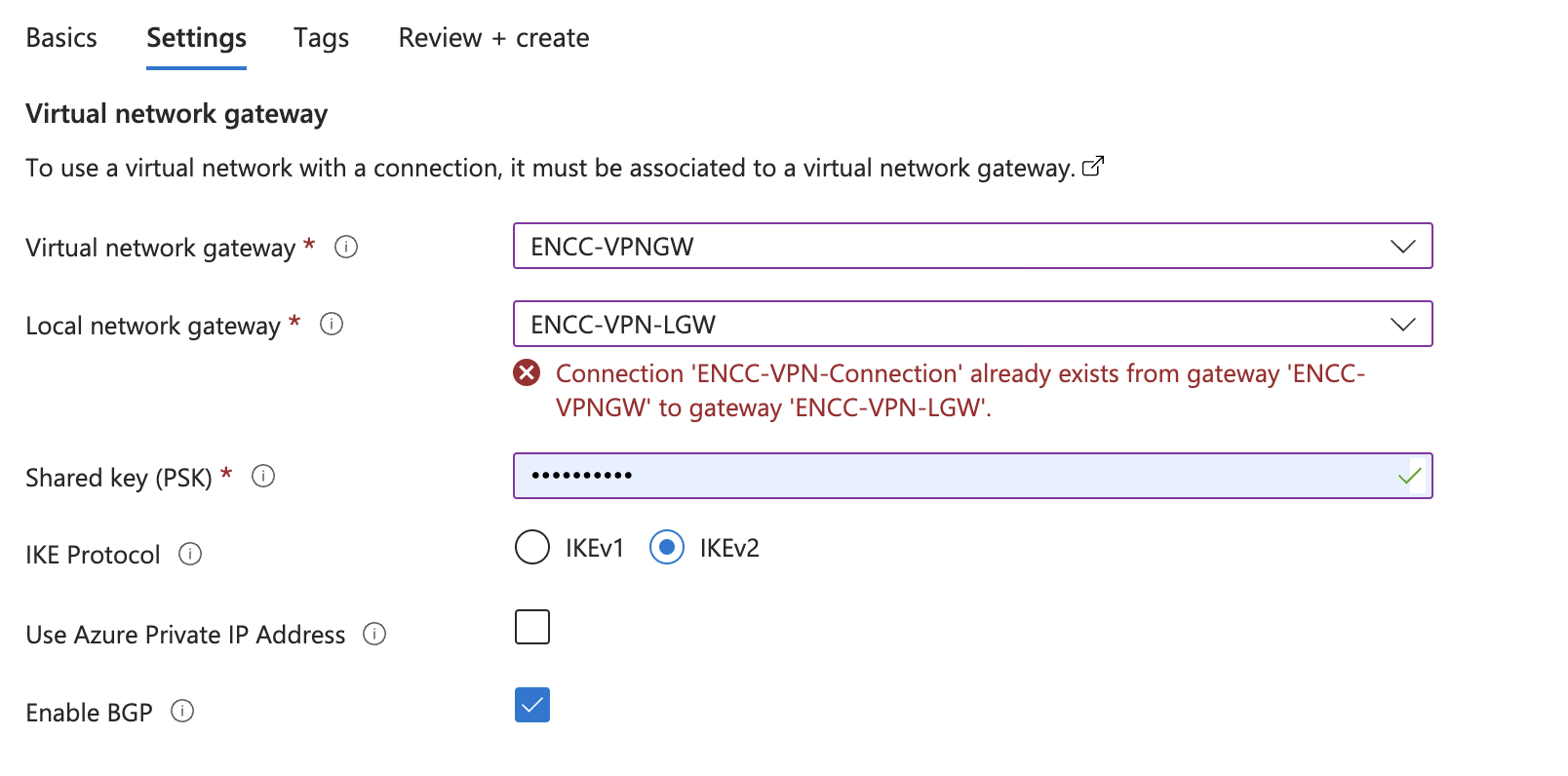 Connections settings part 1