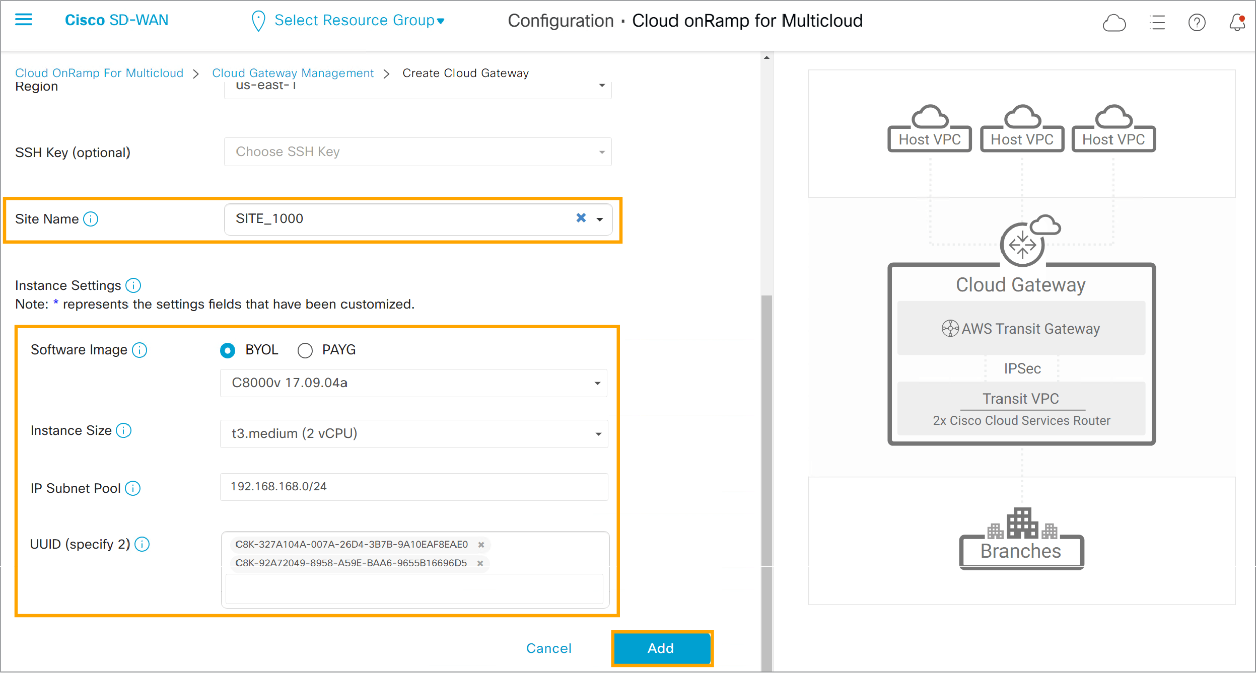 ENCC: Deploying Cisco Catalyst SD-WAN Cloud OnRamp for Multicloud with AWS