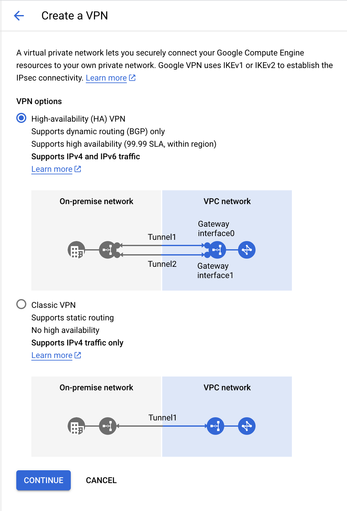 VPN options