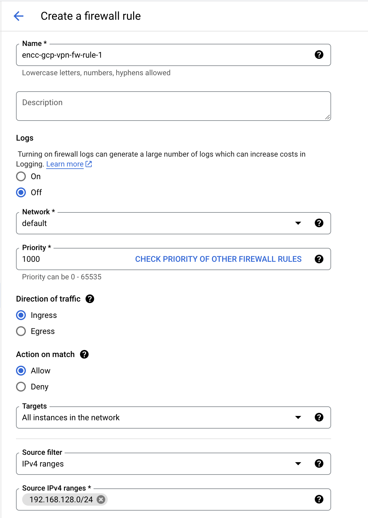 New firewall rule