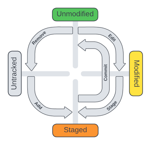 Git File Life Cycle Diagram