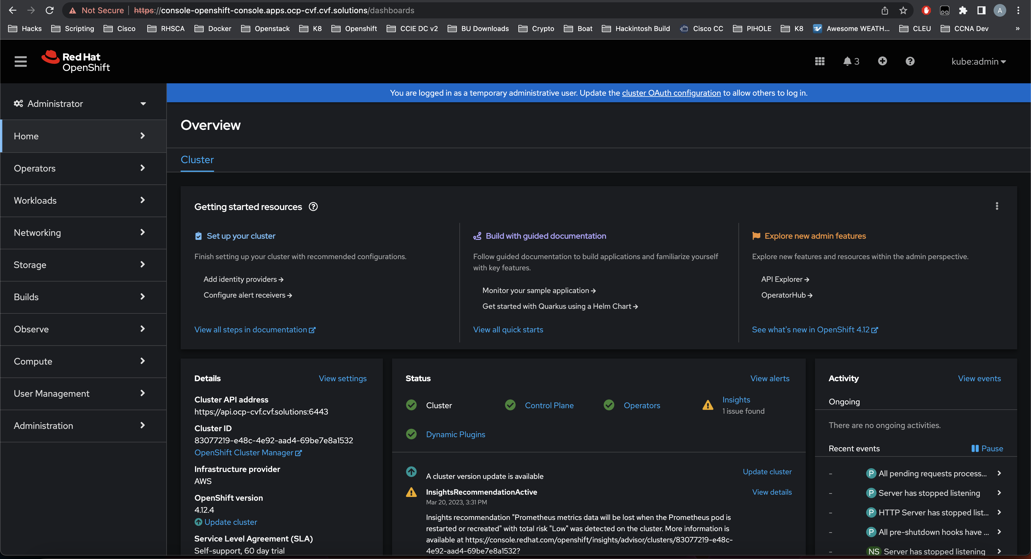 OCP UI Dashboard