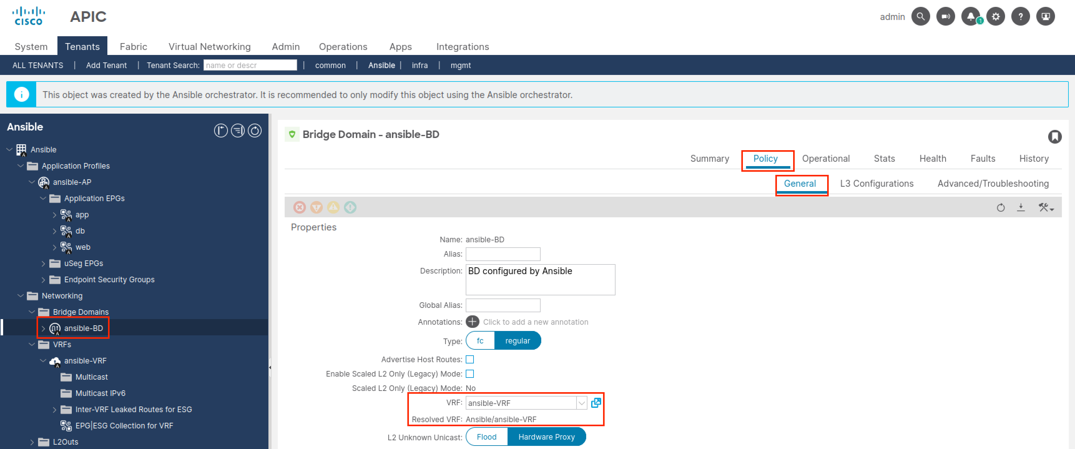 Quick Start Cisco ACI Scripting—Ansible