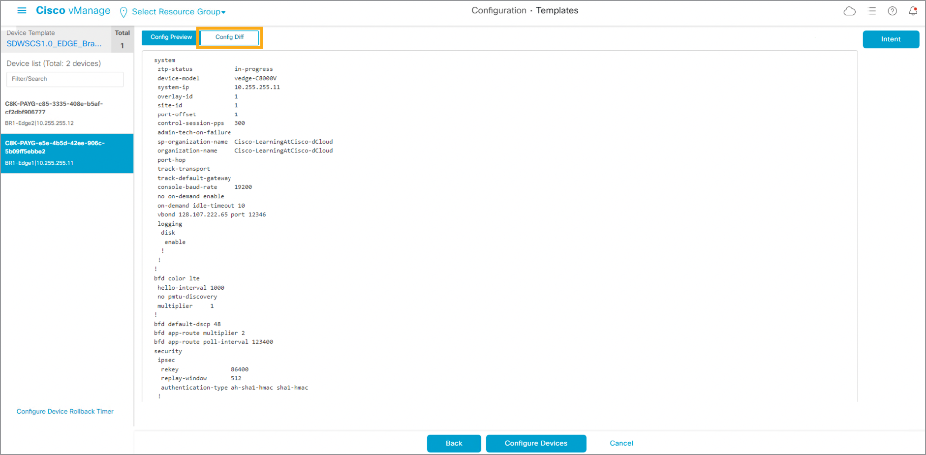 Configuration Diff