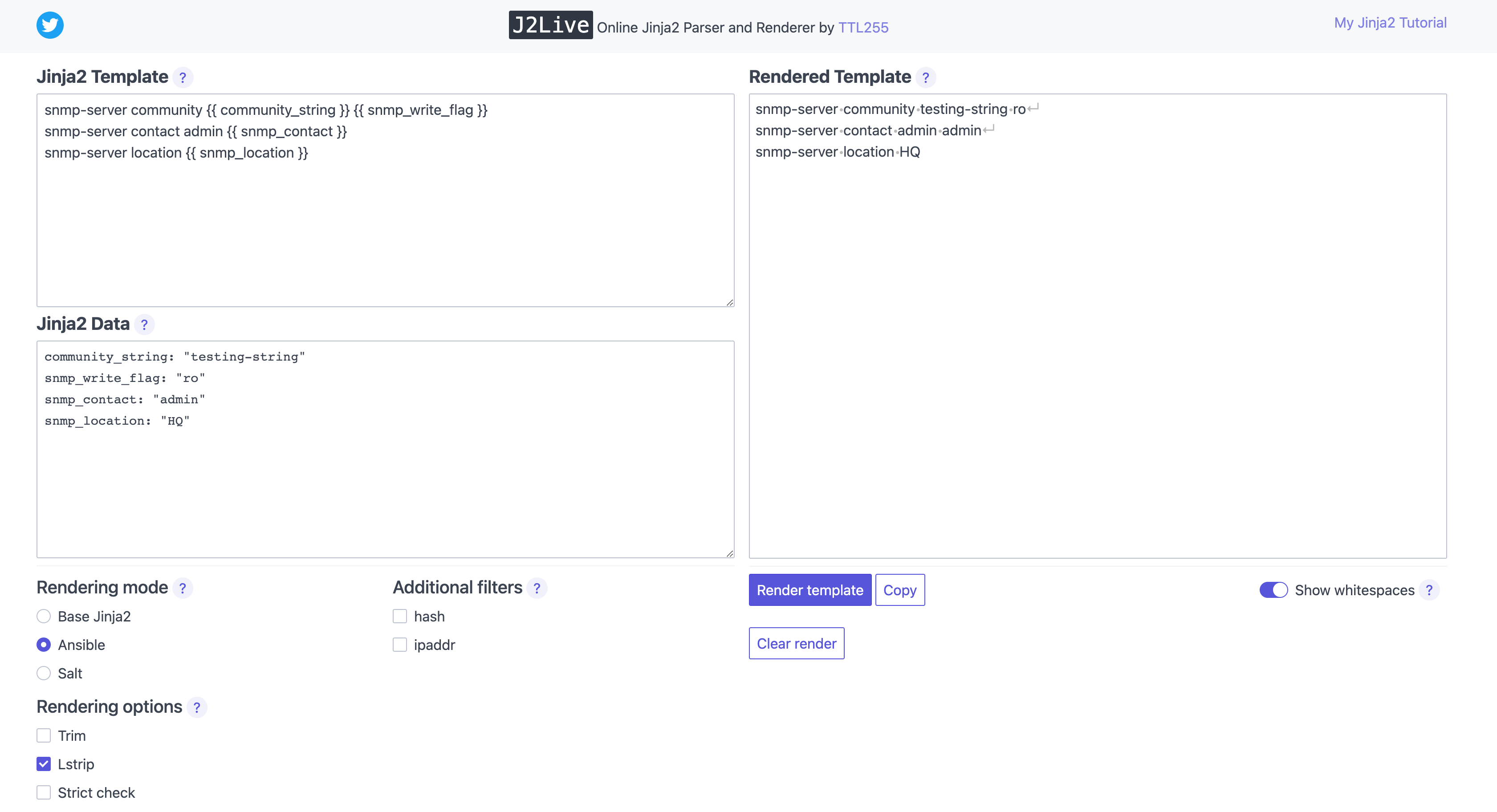 J2Live with SNMP simple example