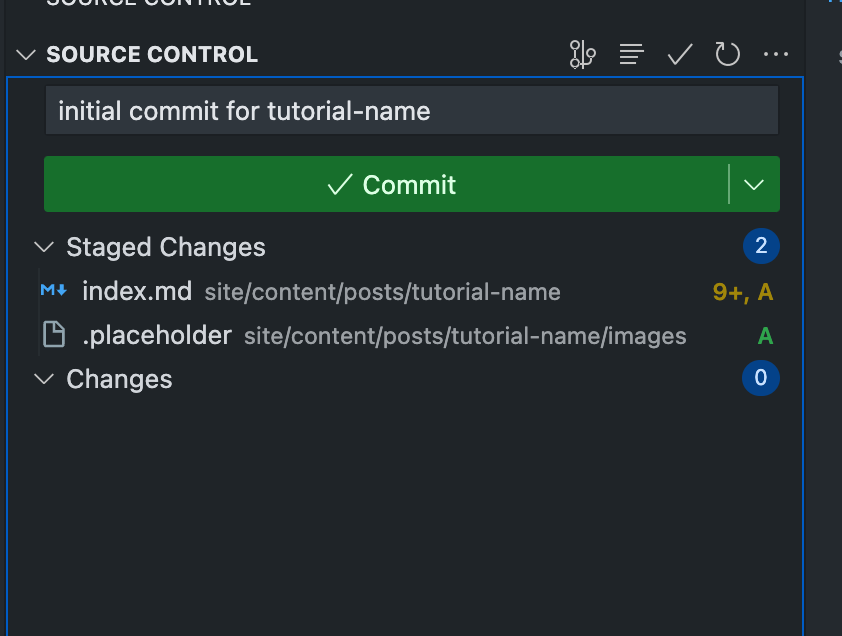 Commit changes