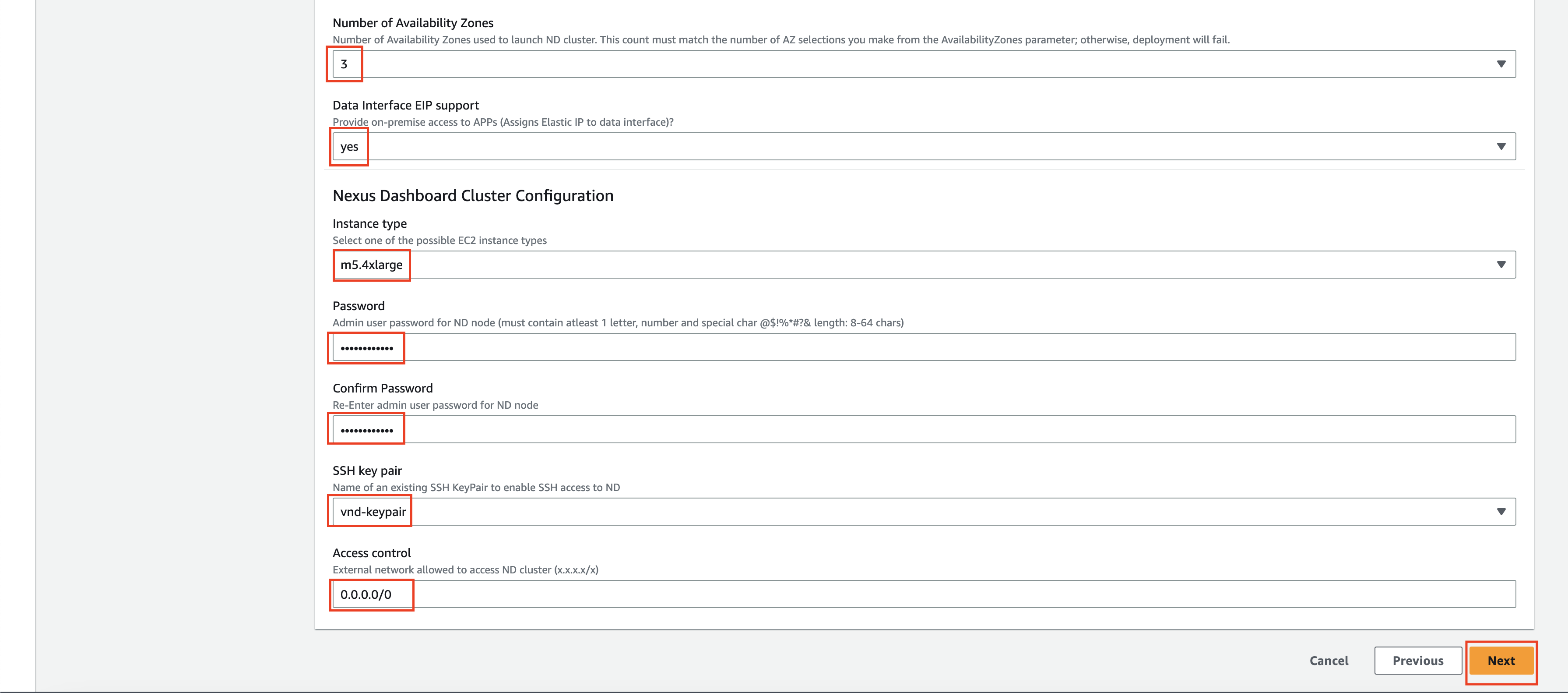 Input of CloudFormation Options2