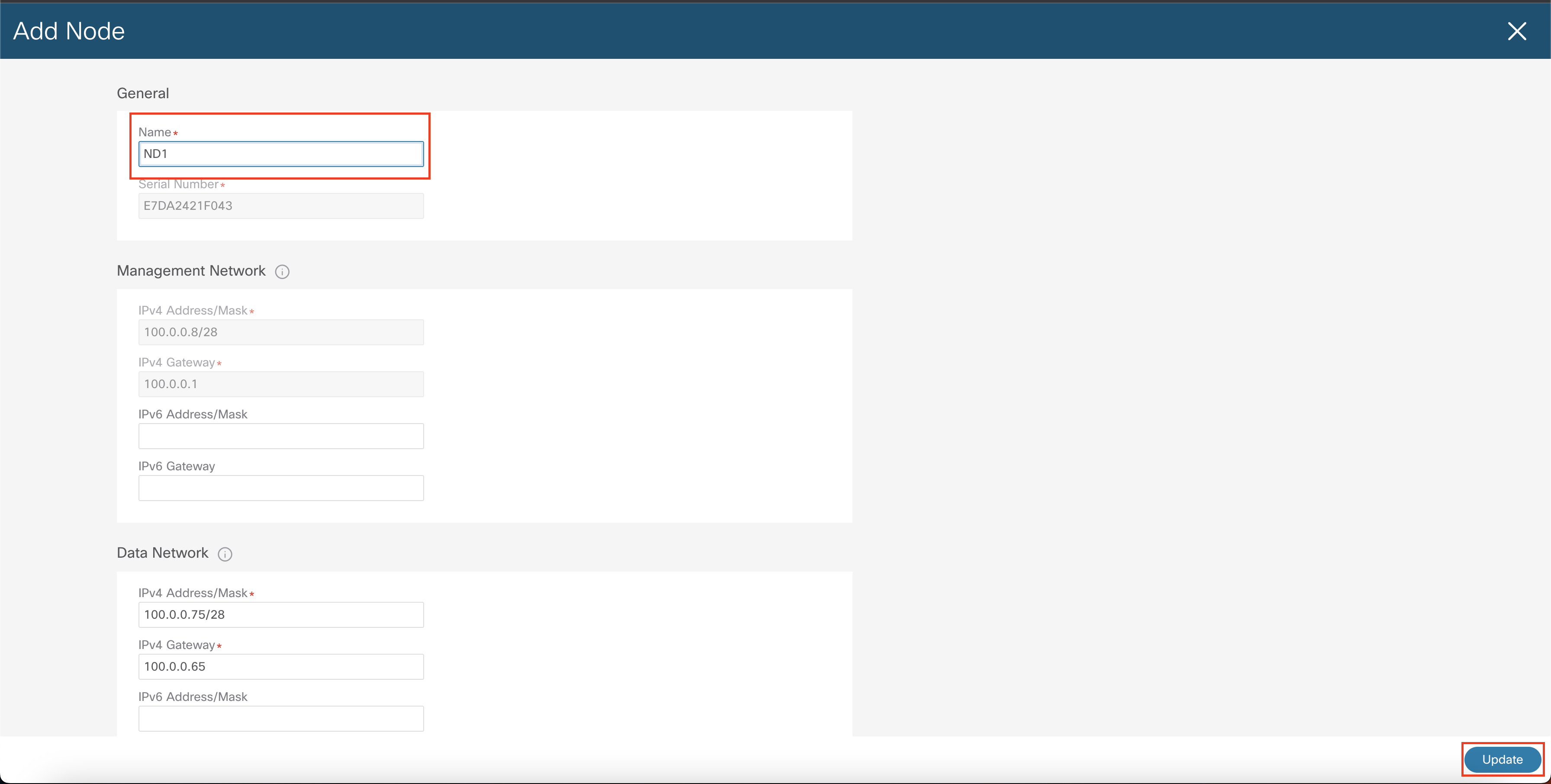 Inputting ND1 Node Name