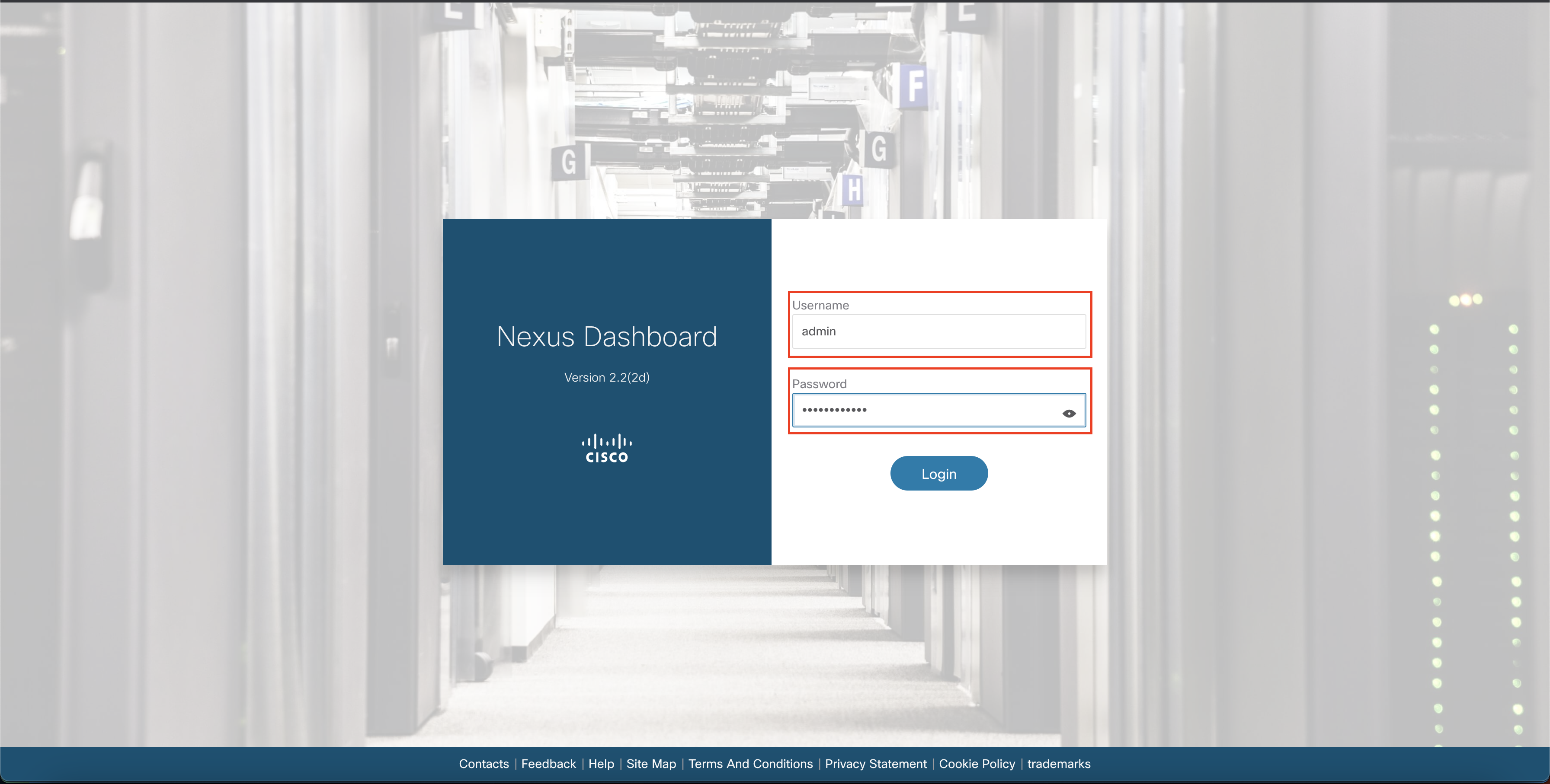 ND Cluster Login Screen